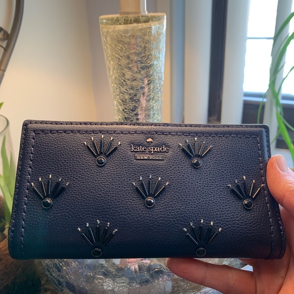 kate spade Handbags - Authentic Kate Spade leather embellished wallet🌼